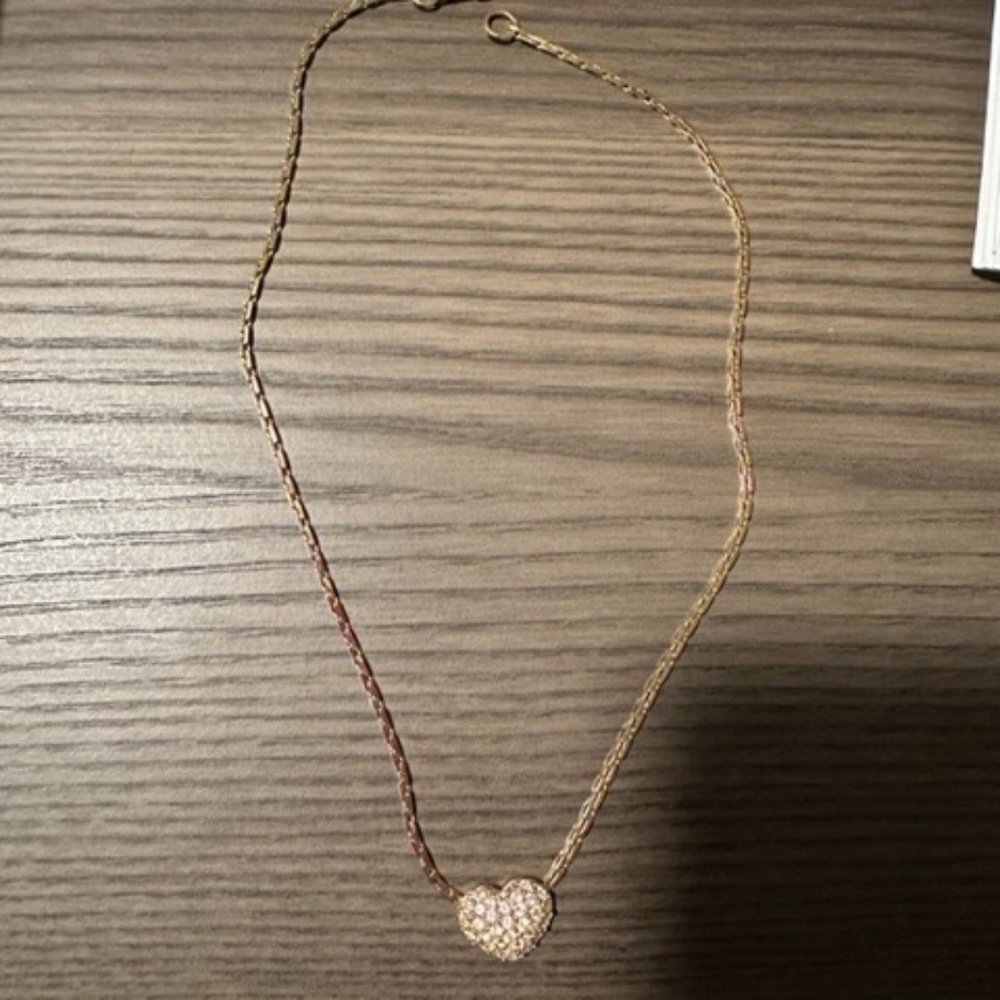 Swarovski gold plated heart necklace-16in chain